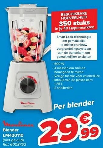 Carrefour Moulinex blender lm420110 aanbieding