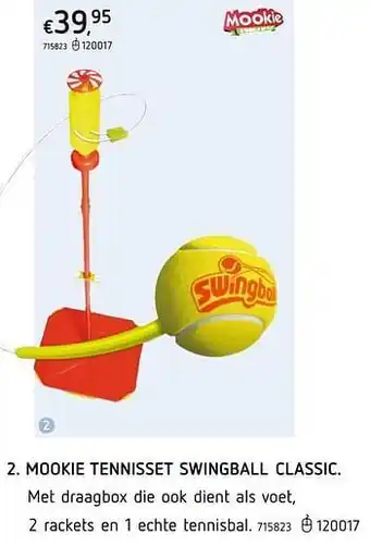 Dreamland Mookie tennisset swingball classic aanbieding