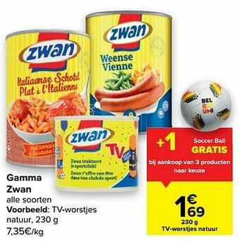 Carrefour Zwan tv-worstjes natuur aanbieding