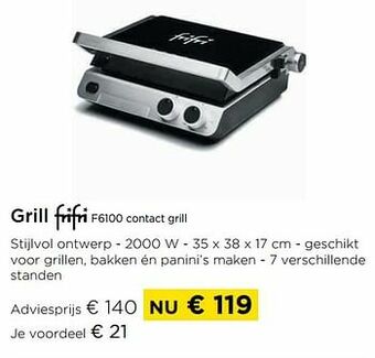 Molecule Grill frifri f6100 contact grill aanbieding