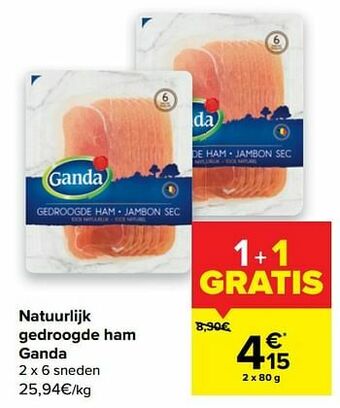 Carrefour Natuurlijk gedroogde ham ganda aanbieding