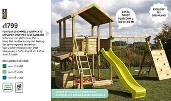 Fox play schommel sacramento explorer shop met gele glijbaan
