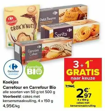 Carrefour Cakes met kersensmaakvulling aanbieding