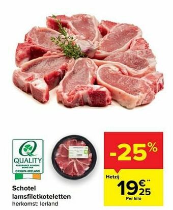 Carrefour Schotel lamsfiletkoteletten aanbieding