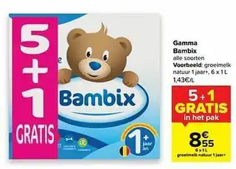 Carrefour Bambix groeimelk natuur 1 jaar+ aanbieding