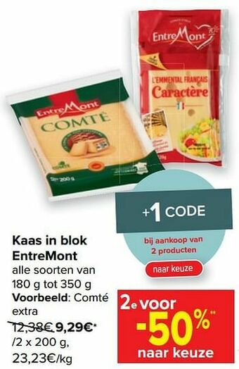 Carrefour Entremont comté extra aanbieding