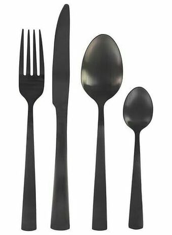 HEMA HEMA 16-delige Bestekset Copenhagen Zwart (Black) aanbieding