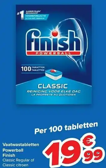 Carrefour Vaatwastabletten powerball finish aanbieding