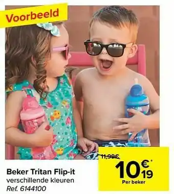 Carrefour Beker tritan flip-it aanbieding