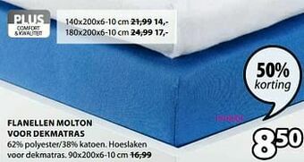 Jysk Flanellen molton voor dekmatras aanbieding