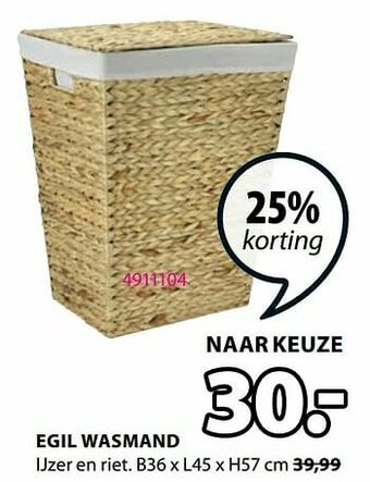 Jysk Egil wasmand aanbieding