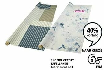 Jysk Engfiol gecoat tafellaken aanbieding