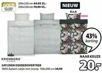 Jysk Satijnen dekbedovertrek ella aanbieding