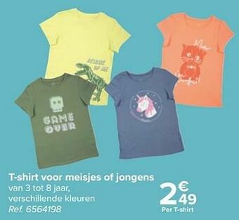 Carrefour T-shirt voor meisjes of jongens aanbieding