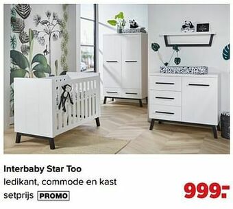 Baby-Dump Interbaby star too ledikant, commode en kast aanbieding