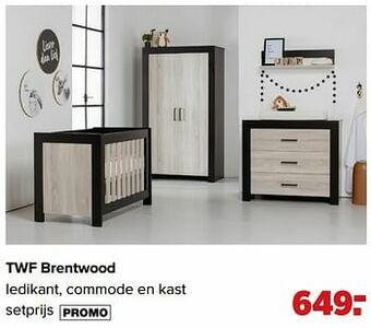 Baby-Dump Twf brentwood ledikant, commode en kast aanbieding