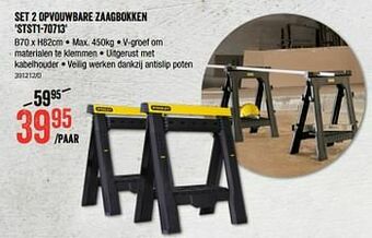 HandyHome Set 2 opvouwbare zaagbokken stst1-70713 aanbieding