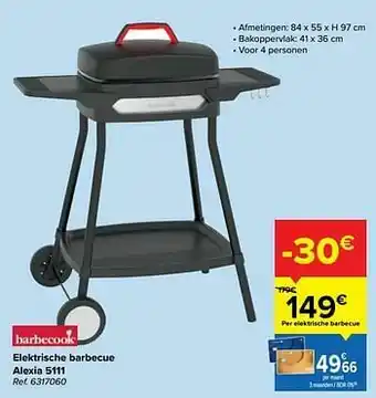 Carrefour Elektrische barbecue alexia 5111 aanbieding
