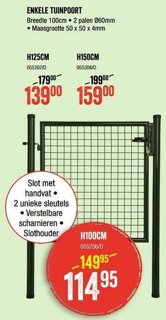 Enkele tuinpoort