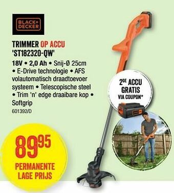 Black + decker trimmer op accu st182320-qw