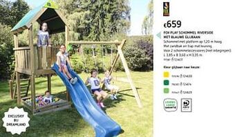 Dreamland Fox play schommel riverside met blauwe glijbaan aanbieding