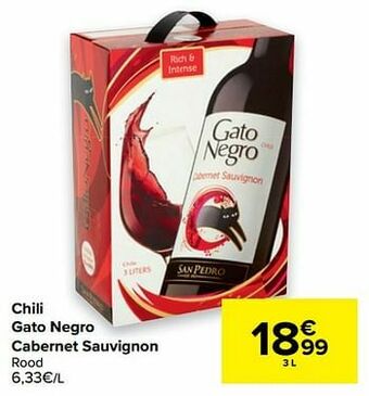 Carrefour Chili gato negro cabernet sauvignon rood aanbieding
