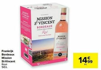 Carrefour Frankrijk bordeaux mission st-vincent rosé aanbieding