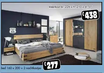 Budget Meubelen Bed 160x200+2 nachtkastjes aanbieding