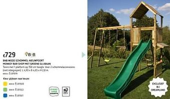 Dreamland Bnb wood schommel nieuwpoort monkey bar shop met groene glijbaan aanbieding
