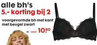 HEMA Voorgevormde bh met kant met beugel zwart aanbieding