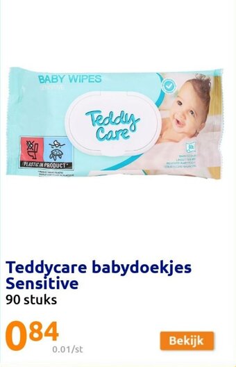 Action Teddycare babydoekjes sensitive 90 stuks aanbieding