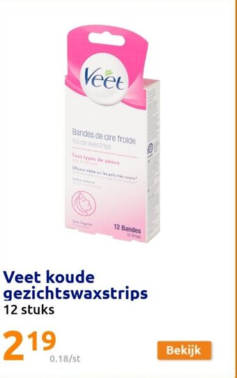 Action Veet koude gezichtswaxstrips aanbieding