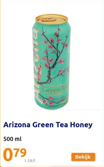 Action Arizona green tea honey 500ml aanbieding