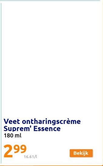Action Veet ontharingscreme suprem' essence 180ml aanbieding