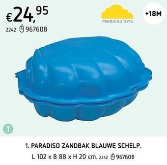 Paradiso zandbak blauwe schelp