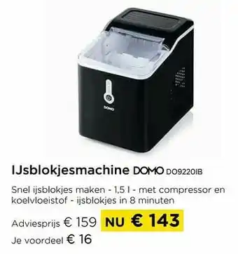 Molecule Ijsblokjesmachine domo do9220ib aanbieding
