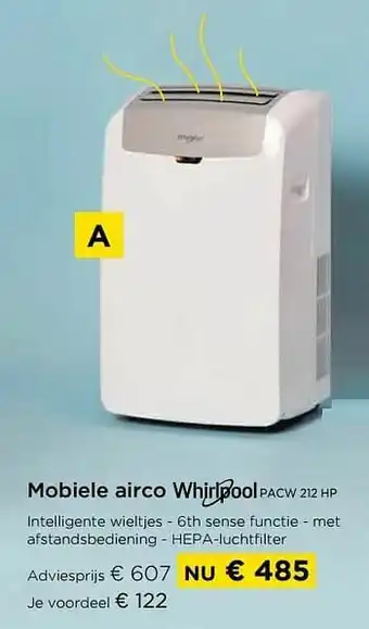 Mobiele airco whirlpool pacw 212 hp