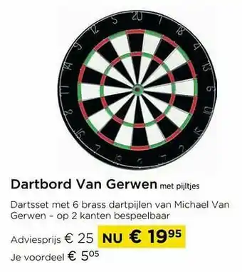 Dartbord van gerwen met pijltjes