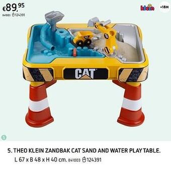Theo klein zandbak cat sand and water play table