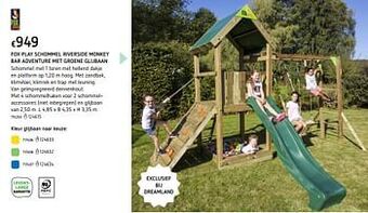 Dreamland Fox play schommel riverside monkey bar adventure met groene glijbaan aanbieding