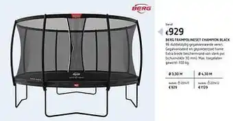Dreamland Berg trampolineset champion black ø 3,30 m aanbieding