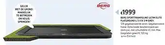 Dreamland Berg sporttrampoline ultim elite flatground l 5 x b 3 m grey. aanbieding