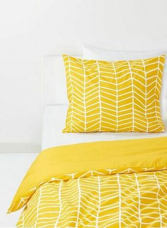 HEMA HEMA Dekbedovertrek - Zacht Katoen - Geel Print (geel) aanbieding