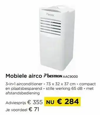 Molecule Mobiele airco bestron aac9000 aanbieding