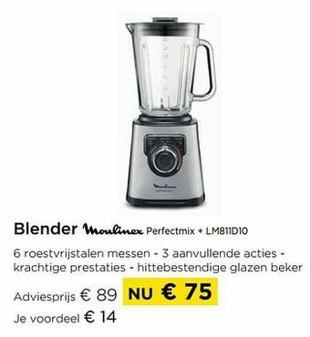 Molecule Blender moulinex perfectmix + lm811d10 aanbieding
