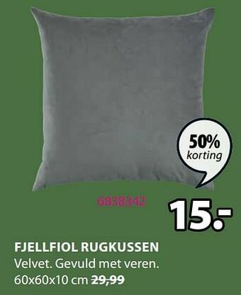 Jysk Fjellfiol rugkussen aanbieding