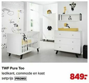 Baby-Dump Twf pure too ledikant, commode en kast aanbieding
