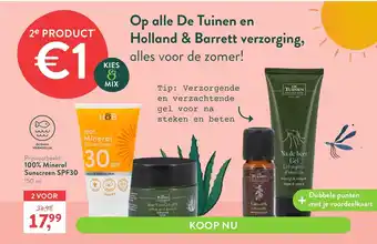 De Tuinen en Holland & Barrett Verzorging, 100% Mineral Sunscreen SPF30