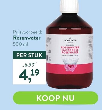Holland & Barrett Jacob Hooy Rozenwater 500ml aanbieding