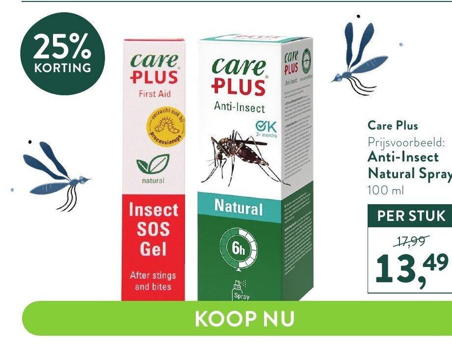 Care Plus AntiInsect Natural Spray promotie bij Holland & Barrett